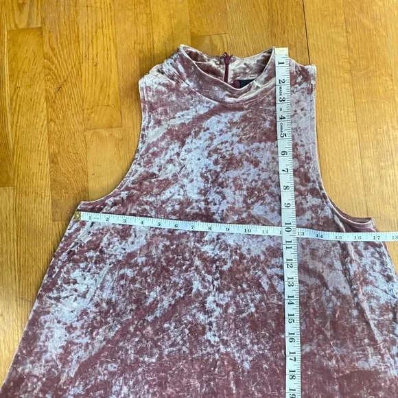 Cynthia Rowley Pink Crushed Velvet Swing Dress - Picture 10 of 11